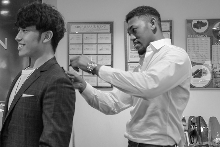 採寸のイメージ(白黒)